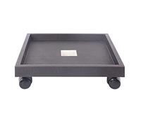 Chariot à roulettes Plantes, Caddy de Plante avec Casiers, Soucoupe Plante Carré en Plastique, Transporteur de Pots avec Roues, Chariot pour Pots de Plantes Exterieur Intérieur,Marron,42cm