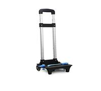 Chariot à roulettes pliable bleu léger en alliage d'aluminium pour cartables d'école portable et pratique pour les étudiants (2 petites roues)