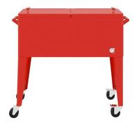 Chariot à roulettes pour glacières - Rouge - 80L - Isolation thermique - 4 roues - Pratique