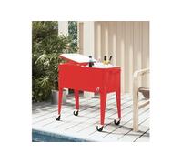 Chariot à roulettes pour glacières rouge 92x43x89 cm