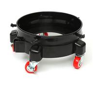 Chariot à Seau, Chariot à Seau Roulant en PP avec 5 roulettes Pivotantes, à Tambour Noir 29 X 16 Cm pour Le Lavage de Voiture, Les Détails, l'utilisation dans Le Garage, à Baril Facile à