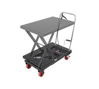 VEVOR Chariot à Table Élévatrice Hydraulique Charge 230 kg Chariot Élévateur Manuel à Ciseaux Simples Hauteur de Levage 720 mm 4 Roues Coussin Antidérapant pour Manutention Transport Matériaux, Noir