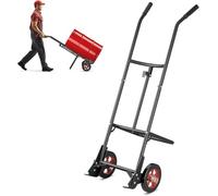 Chariot à tambour haute durabilité avec roues en caoutchouc et poignées en EVA, chariot manuel robuste pour déplacer et livrer de gros articles, chariot utilitaire haute capacité.