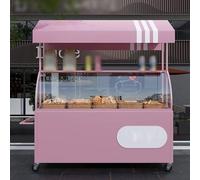 Chariot alimentaire mobile avec auvent transparent et rangement idéal pour les collations et les boissons