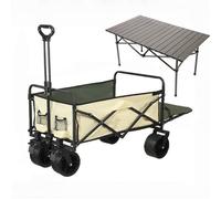Chariot alimentaire mobile portable sur roues, chariot utilitaire à provisions avec grandes roues, capacité accrue de 200 L pour le camping, les activités sportives et de plein air, les courses et le