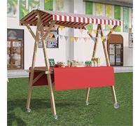 Chariot alimentaire pliable et léger avec auvent - Kiosque en bois polyvalent pour la vente de glaces, de collations et les stands de marché - Idéal pour les ventes commerciales et les événe