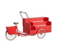 Chariot Ambulant De Vente De Produits Alimentaires,vélo Alimentaire,Chariot De Vente De Tricycle,Camion De Vente Mobile,Stand De Marché Nocturne De Café(Red)