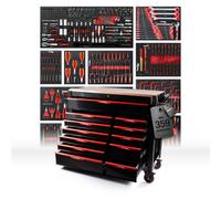 Chariot Atelier Mephisto Pro Line, 12 Inserts, Rempli, 12 Tiroirs, Noir