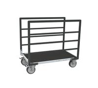 Chariot avec 2 ridelles et plateau bois avec tapis caoutchouc 1000x600 mm 500 kg - FIMM - 806724533