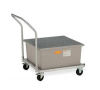 Chariot avec bac de rétention PFV 220/1 avec caillebotis pour 1 fût de 220 litres - CEMO - 7870F