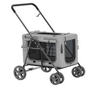 Chariot avec chat/chien, équipement pour animaux - Véhicule avec chien comme chien, chariot avec chien comme chien, chariot avec chien, chariot avec chariot à quatre roues, chat pliable (couleur