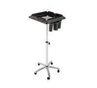 Chariot avec tablette salon, hauteur réglable de 70 à 110 cm, matériau durable, espace de rangement généreux, noir