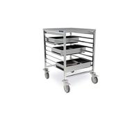 Chariot Bas de Transport GN 2/1 Renforcé en Inox - - - Acier inoxydable 660x750x900mm