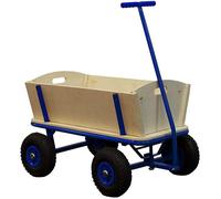 Sunny tire Chariot de jardin Billy Bois Bleu 94x61x97 cm 100 kg max 4 roues