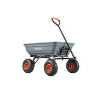VEVOR Chariot benne basculante 272 kg – polyéthylène, cadre acier, poignée 2en1, roues 255 mm
