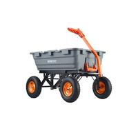 VEVOR Chariot benne basculante Haute poignée convertible 2-en-1 Capacité 680 kg Roues 33 cm