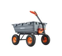 VEVOR Chariot à benne basculante de jardin polyéthylène robuste charge 544 kg