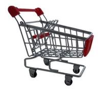 Chariot caddie range fournitures de supermarché miniature pour bureau orange G