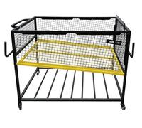 Chariot / Cage de Rangement Ballons 120x100x80 cm - Acier Galvanisé Époxy Anti-Rouille - Grille Inclinée - Roues Pivotantes - Équipement Sport École Club - Transport Ballons Foot, Basket, Handball