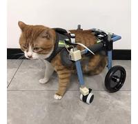 Chariot Chien Fauteuil Roulant Réglable pour Chien et Chat, 4 Roues Peuvent Devenir 2 Roues, Attelle de Soutien de Jambe d'animal de Compagnie XS à XXL pour Entorse/Blessure Acl/Arthrite(Blue,S)