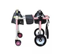 Chariot Chien Handicapé Fauteuil Roulant Confortable Pour Chien - 2/ 4 Roues Réglables, Un Soutien Complet Protège La Récupération Des Bretelles Jambe D'animal De Compagnie Poitrine(Pink,Small)