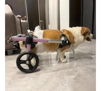 Chariot Chien Handicapé Fauteuil roulant pour chien pour pattes arrière petit chien, fauteuil roulant pour chat handicapé avec 2 pneus, remorque de vélo pour chien bleu rose pour corgi chihuahua(Pink,