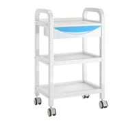 Chariot Coiffure Domicile Chariot À roulettes 3 Niveaux for Salon De Coiffure, Beauté Tablette De Salon A Roulette(Blue)