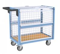 Chariot conteneur grillagé 250 kg - Avec ou sans toit et dimensions au choix