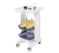 Chariot cosmétique multifonction à 3 niveaux avec roue universelle avec frein, chariot de salon de beauté Chariot médical pour appareils de beauté, outils de beauté et appareils médicaux