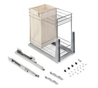 Chariot coulissant avec sac à pain chromé Supra à fermeture amortie EMUCA