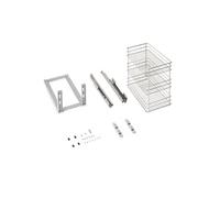 Chariot coulissant Supra avec fixation inférieure à fermeture amortie, module 300mm, acier, chromé