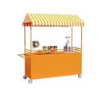 Chariot Couvert D'ombre Avec Stockage À Double Couche, Roulettes Auvent, Idéal For Les Entrées De Centres Commerciaux, Parcs, Aires Restauration Et Marchés(Orange,120x58 cm/47.2x22.8 in)