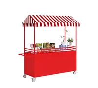Chariot Couvert D'ombre Avec Stockage À Double Couche, Roulettes Auvent, Idéal For Les Entrées De Centres Commerciaux, Parcs, Aires Restauration Et Marchés(Red,120x58 cm/47.2x22.8 in)