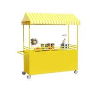 Chariot Couvert D'ombre Avec Stockage À Double Couche, Roulettes Auvent, Idéal For Les Entrées De Centres Commerciaux, Parcs, Aires Restauration Et Marchés(Yellow,120x58 cm/47.2x22.8 in)
