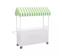 Chariot Couvert D'ombre Avec Stockage À Double Couche, Roulettes Auvent, Idéal For Les Entrées De Centres Commerciaux, Parcs, Aires Restauration Et Marchés(White,140x58 cm/55.1x22.8 in)