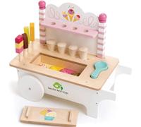 Chariot Crème Glacée En Bois Blanc, Beige, Rose TU