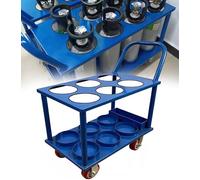 Chariot cylindrique robuste avec 4 roues pour un stockage et un transport sécurisés de plusieurs réservoirs