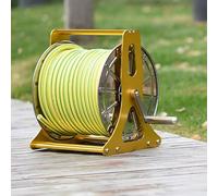 Chariot D’enrouleurs De Tuyau en Acier Inoxydable - Camion De Tuyau D’Eau Portable pour L’Organisation De Tuyaux D’arrosage De Jardin Extérieur, Gold