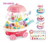 Chariot D'achat Icecream, Voiture À Bonbons Avec Lumière Musicale, Jouets De Cuisine, Simulation, Jouets Bricolage Gâteau, Cadeau Pour Enfants