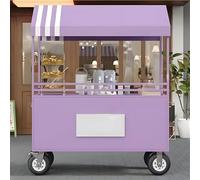 Chariot d'affichage de kiosque de vente avec auvent, étagère de concession de stand de nourriture, stand de dessert du vendeur pour crème glacée/jouet, pour la nourriture et les événements de rue du