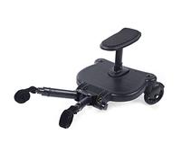Chariot d'assistance à pédale - Adaptateur de pédale - Chariot de transport pour enfant - Compatible avec la plupart des poussettes, y compris les poussettes légères et parapluies, noir