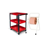Chariot d'atelier BM TOOLS à 3 étages - Desserte, Plateaux de rangement pour outils, Servante, avec Dévidoir de papier