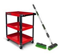 Chariot d'atelier BM TOOLS TOOLCART 3 étages sur roulettes - Desserte, rangement pour outils, Balai brosse de nettoyage à eau