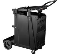 Chariot d'atelier mobile VEVOR, chariot de soudage avec 2 tiroirs & armoire verrouillable, capacité de poids 158 kg, roues pivotantes à 360°, chariot de soudage pour poste à souder MIG, découpeur plas