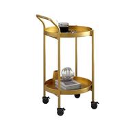 Chariot de bar à roulettes en métal - Chariot de rangement fin pour boissons, étagère d'angle rotative, support de service rond et table d'appoint pour boissons et décoration