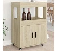 Chariot de bar chêne sonoma 60x39,5x89 cm bois d ingénierie Marron G