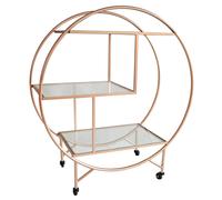 Chariot de Bar Cocktails Or Rose Petit Dessert Boissons Année 30 Style Halo Roue