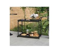 Vidaxl Chariot De Bar Noir 100x45x83 Cm Résine Tressée Noir