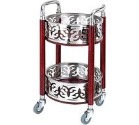 Chariot de bar roulant de rangement pour hôtels, restaurants et commerces, chariot de bar à thé roulant, étagères en métal et bois massif, présentoir à boissons (alcools, vins, etc.), mobilier de ba