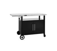 Chariot De Barbecue Avec Porte D'Armoire Royal Gourmet - Desserte Extérieure Pour Plancha Avec Dessus De Table En Acier Inox 85 X 50cm Et Table D'Appoint Pliable De 30 X 50cm, Pour Cuisine Et Jardin N